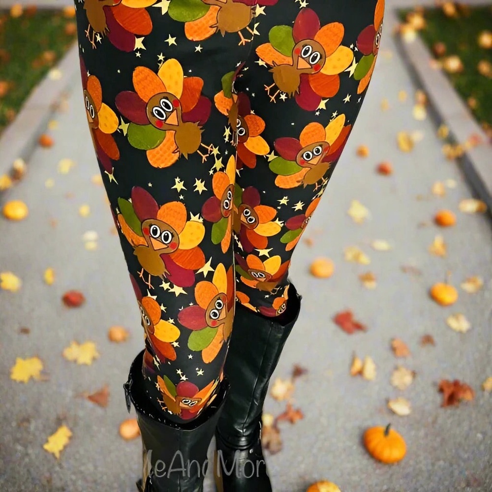 TC NEW Womens Thanksgiving Turkey Leggings Luxury Fall Yoga Pants